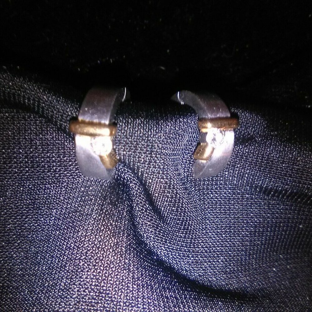 Diamond and Platinum Huggie Earrings